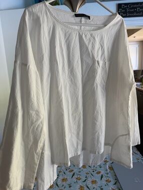 Zanzea White Relaxed Long Sleeve Pocket Top